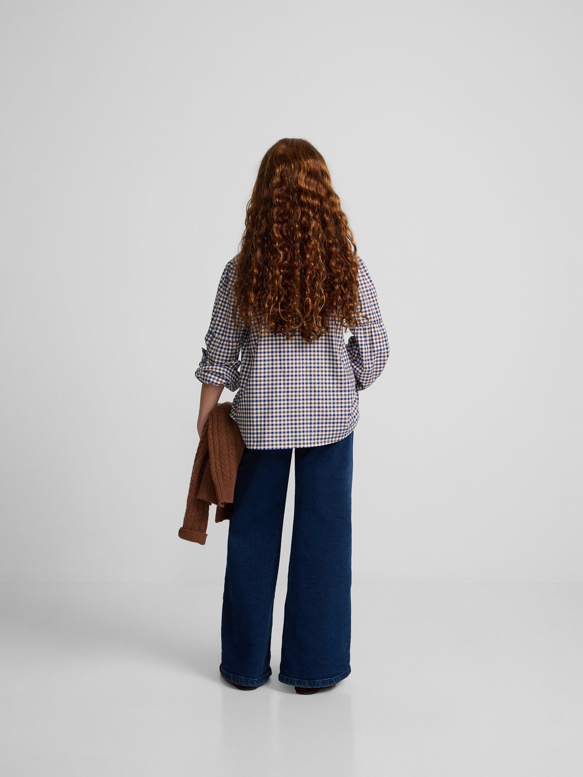 Camisa girl cuadros azul marino y blanco