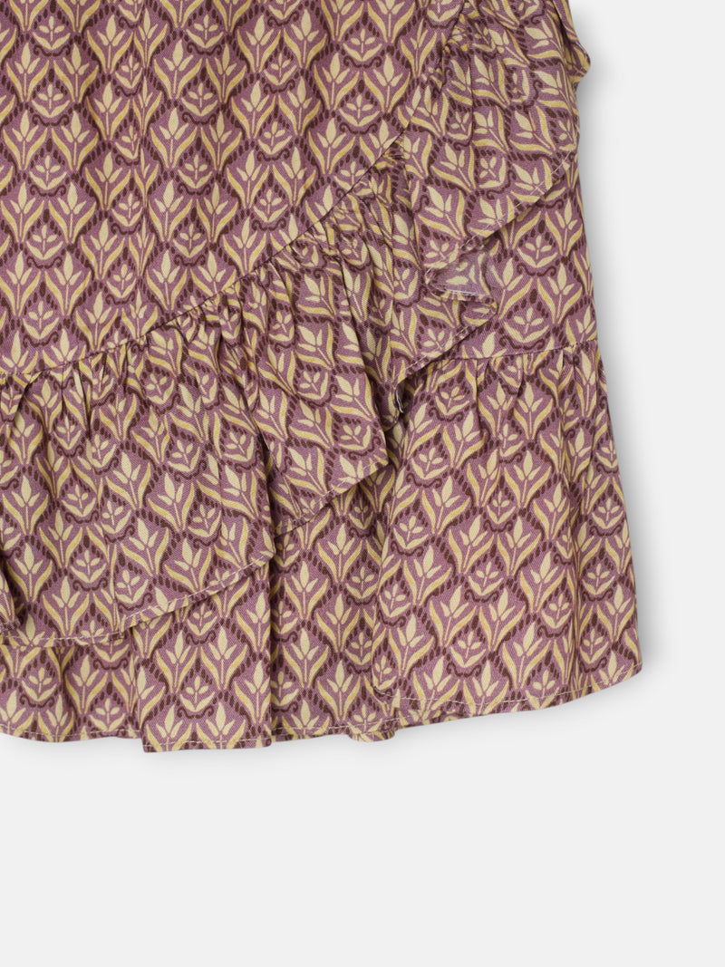 Falda girl estampado flores morado