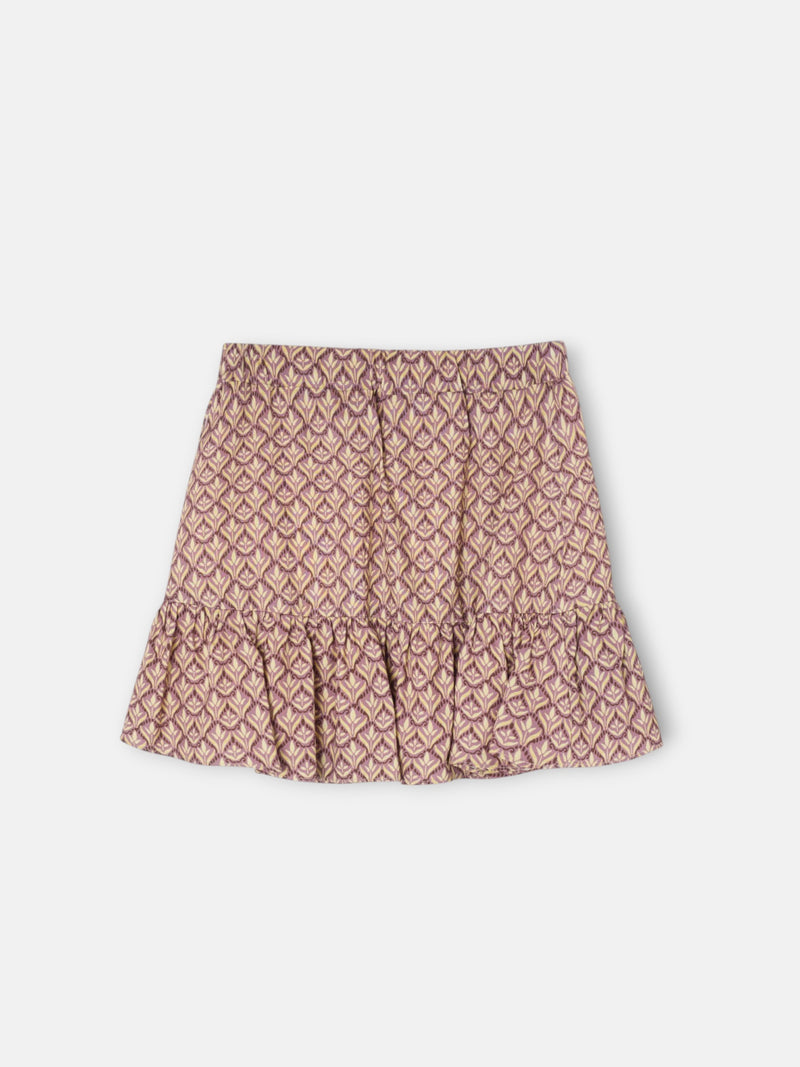 Falda girl estampado flores morado