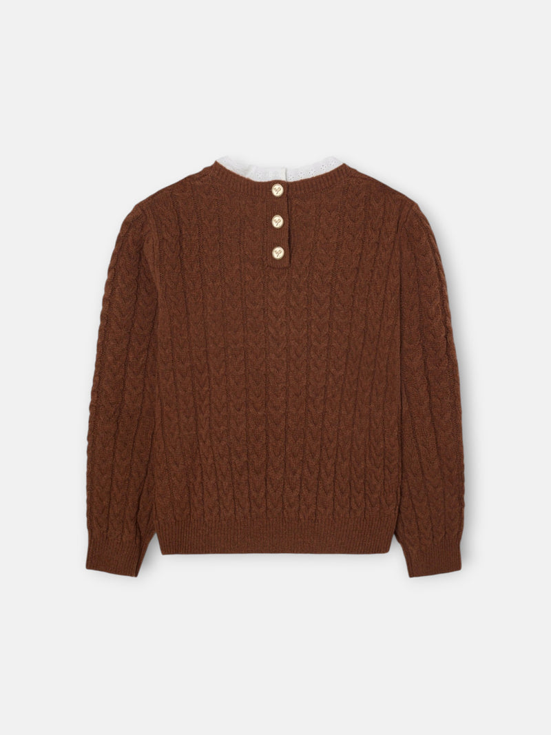 Jersey girl ochos cuello volante marron