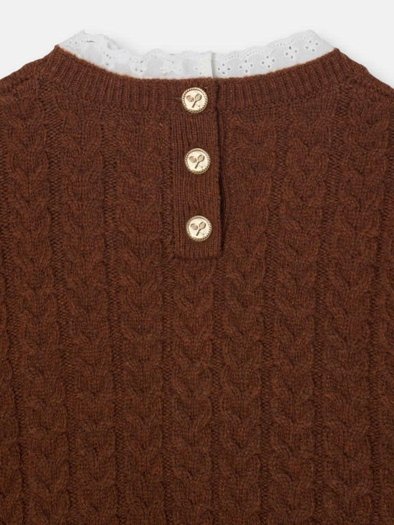 Jersey girl ochos cuello volante marron