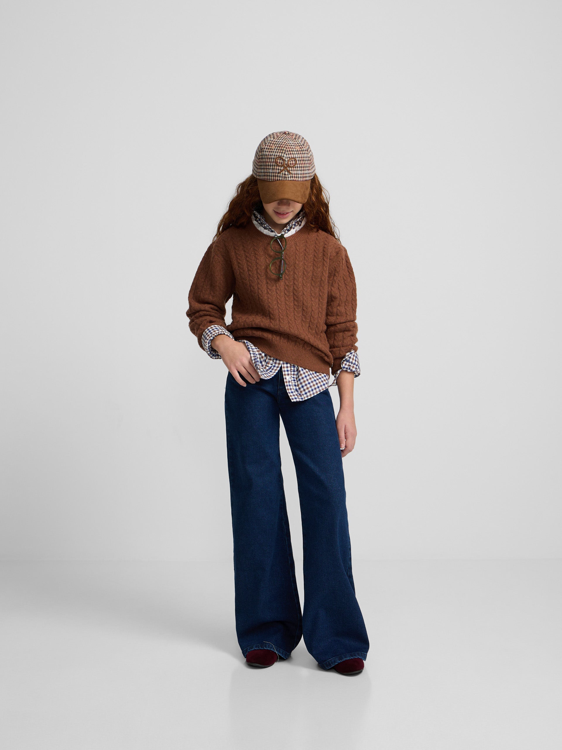 Jersey girl ochos cuello volante marron