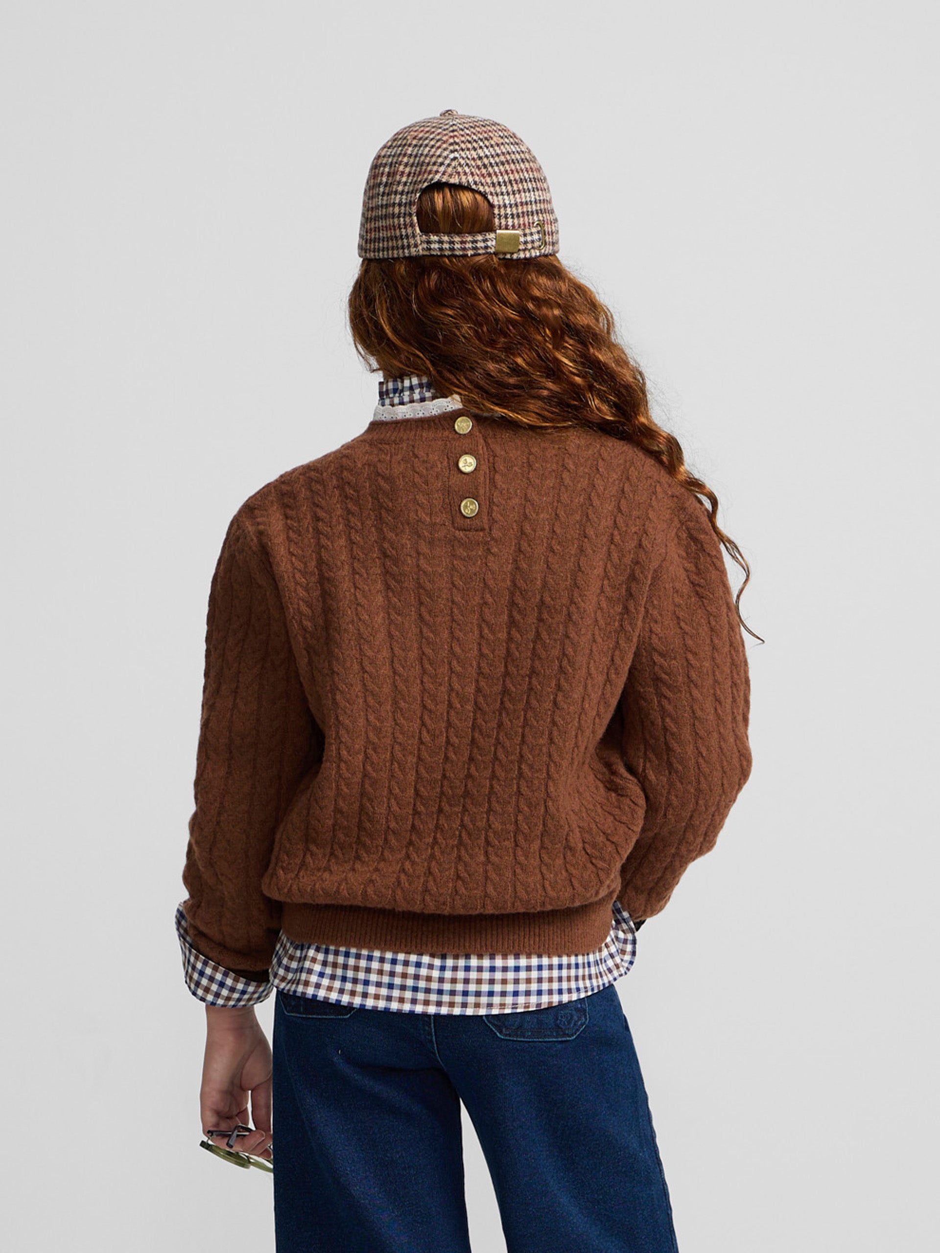 Jersey girl ochos cuello volante marron