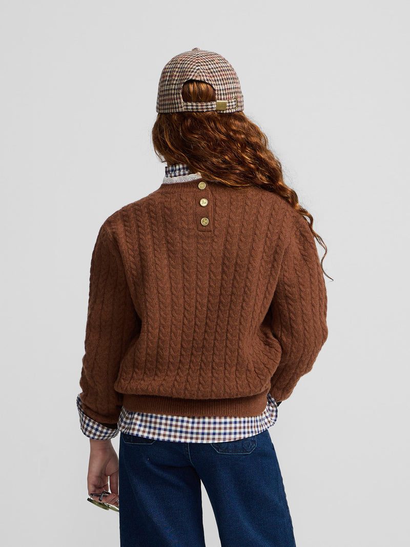 Jersey girl ochos cuello volante marron