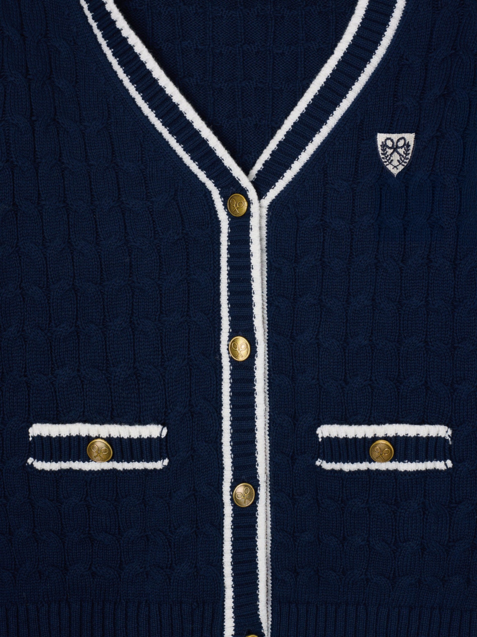 Cardigan girl college escudo azul marino