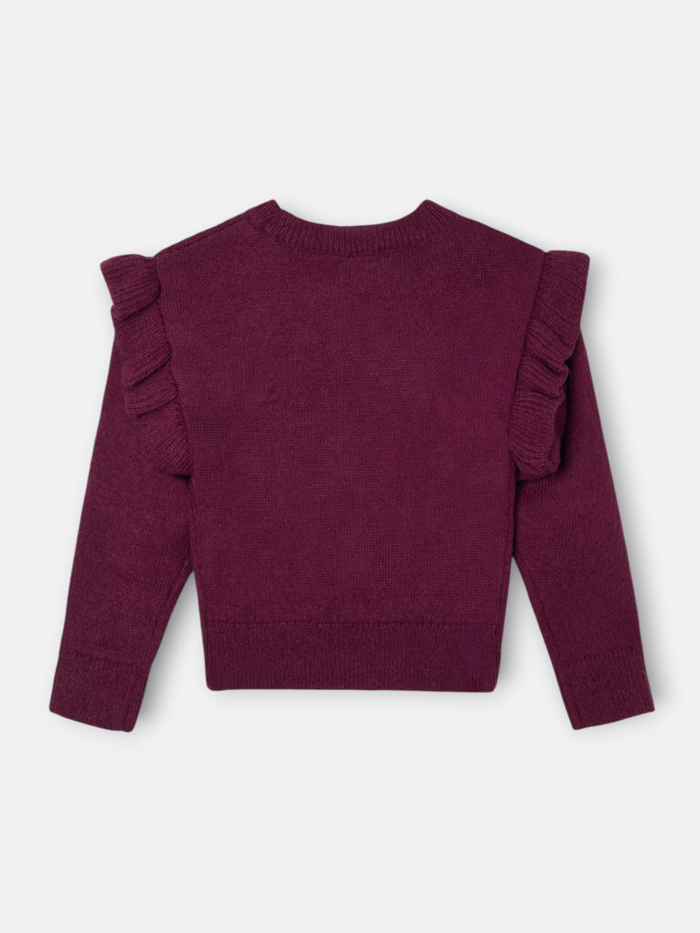 Jersey de menina com folhos silbon roxo