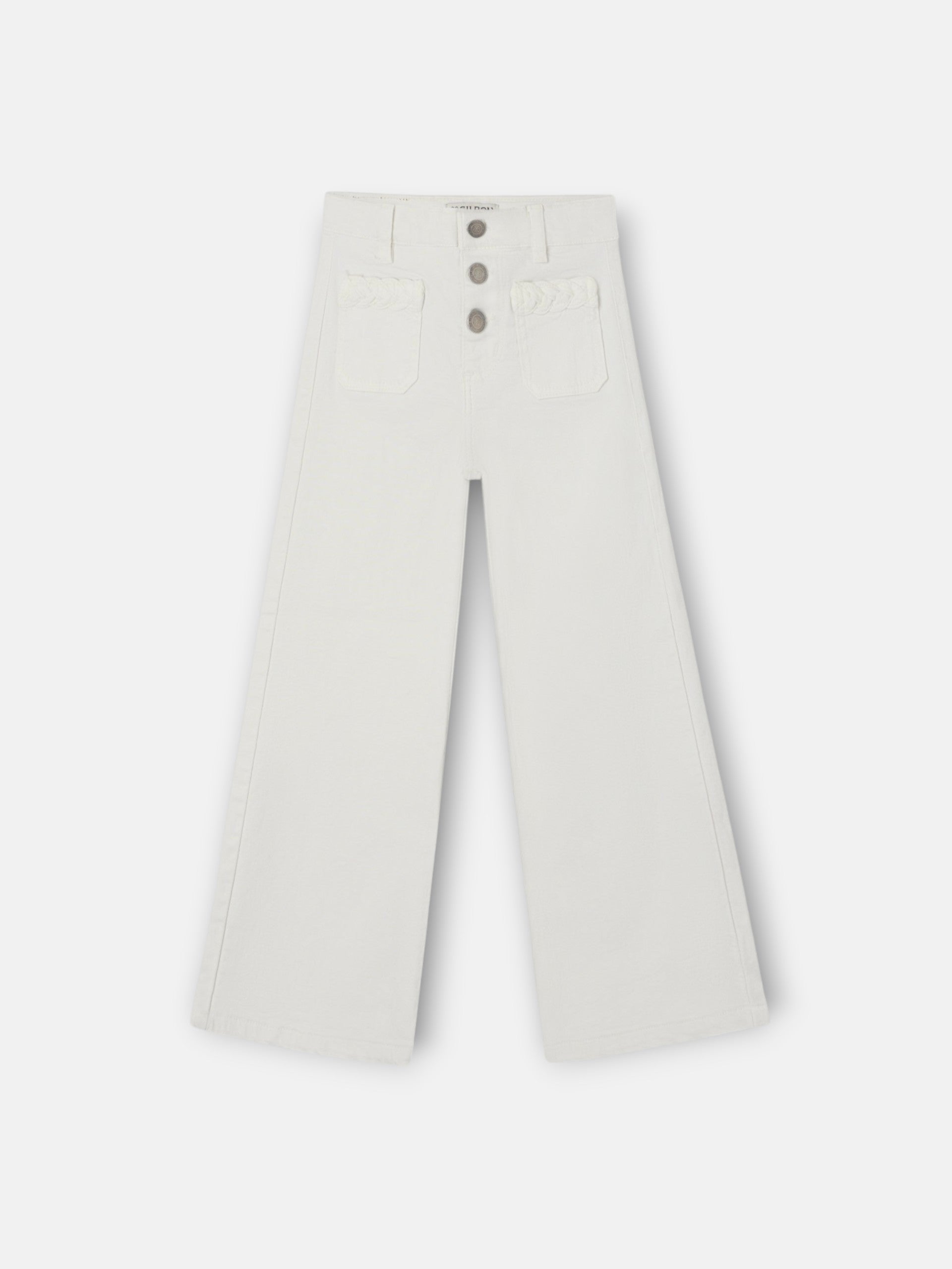 Pantalon girl bolsillos trenza hielo