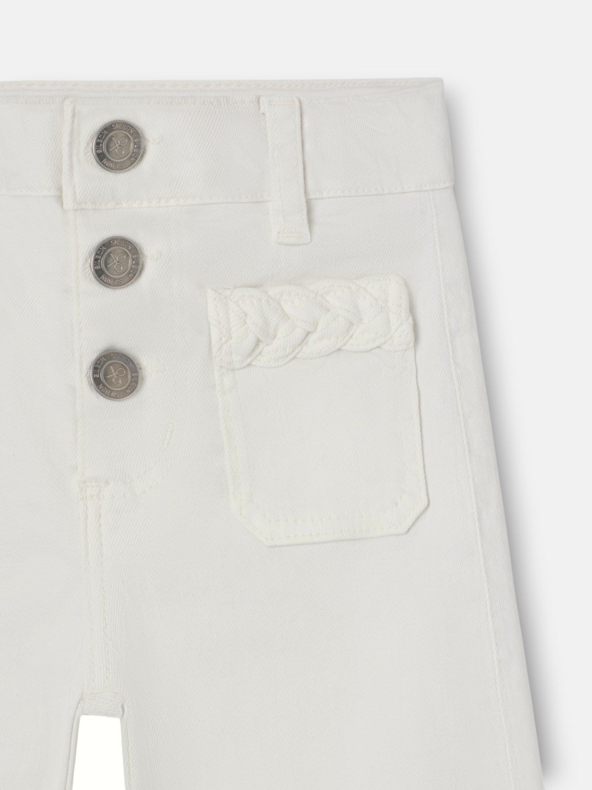 Pantalon girl bolsillos trenza hielo