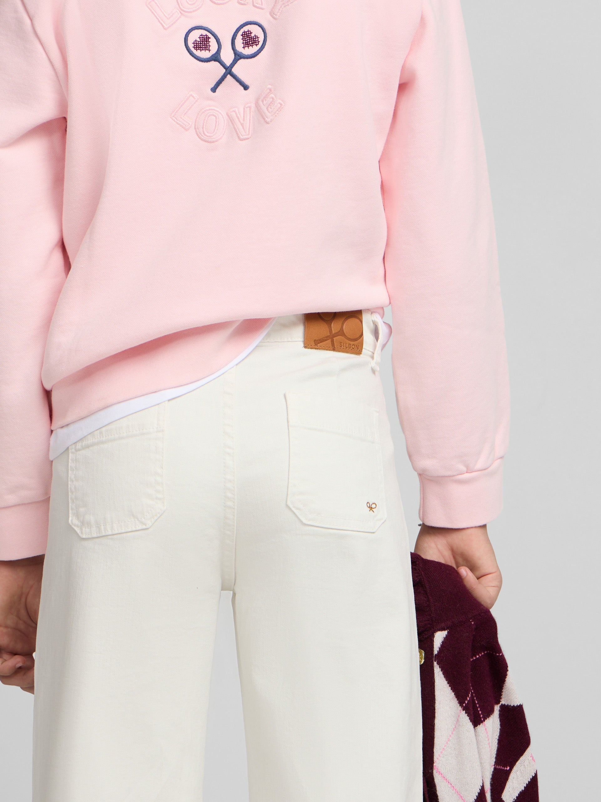 Pantalon girl bolsillos trenza hielo