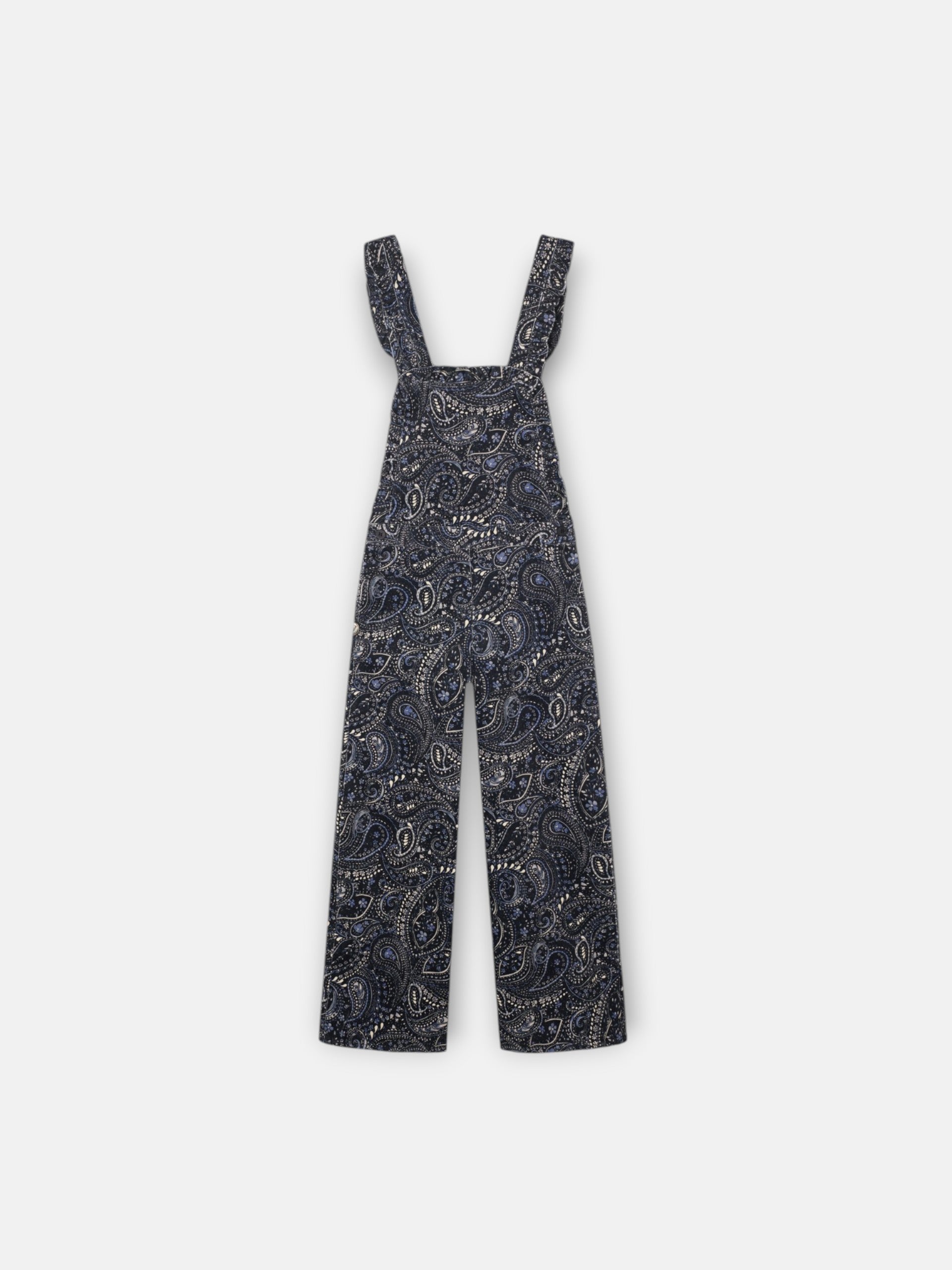 Salopette fille micropana imprimé paisley bleu