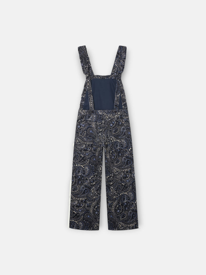 Peto de menina em micropana estampado paisley azul