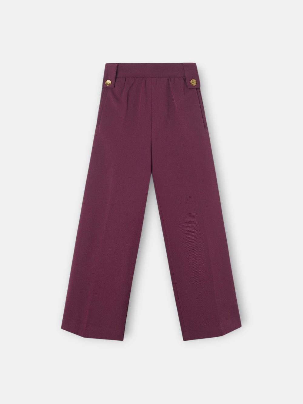 Girl's culotte trousers in aubergine