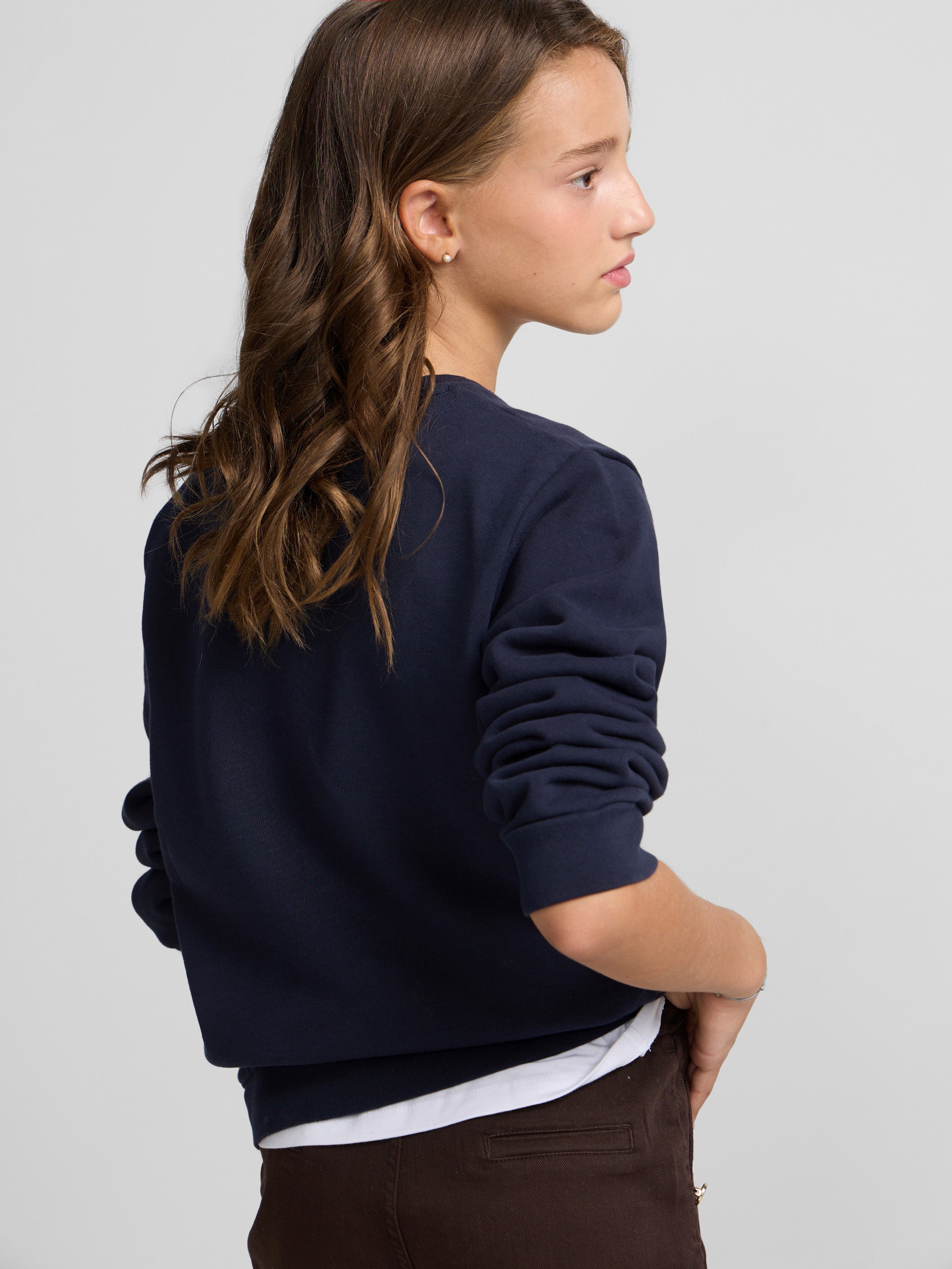 Sweat-shirt fille tennis club bleu marine