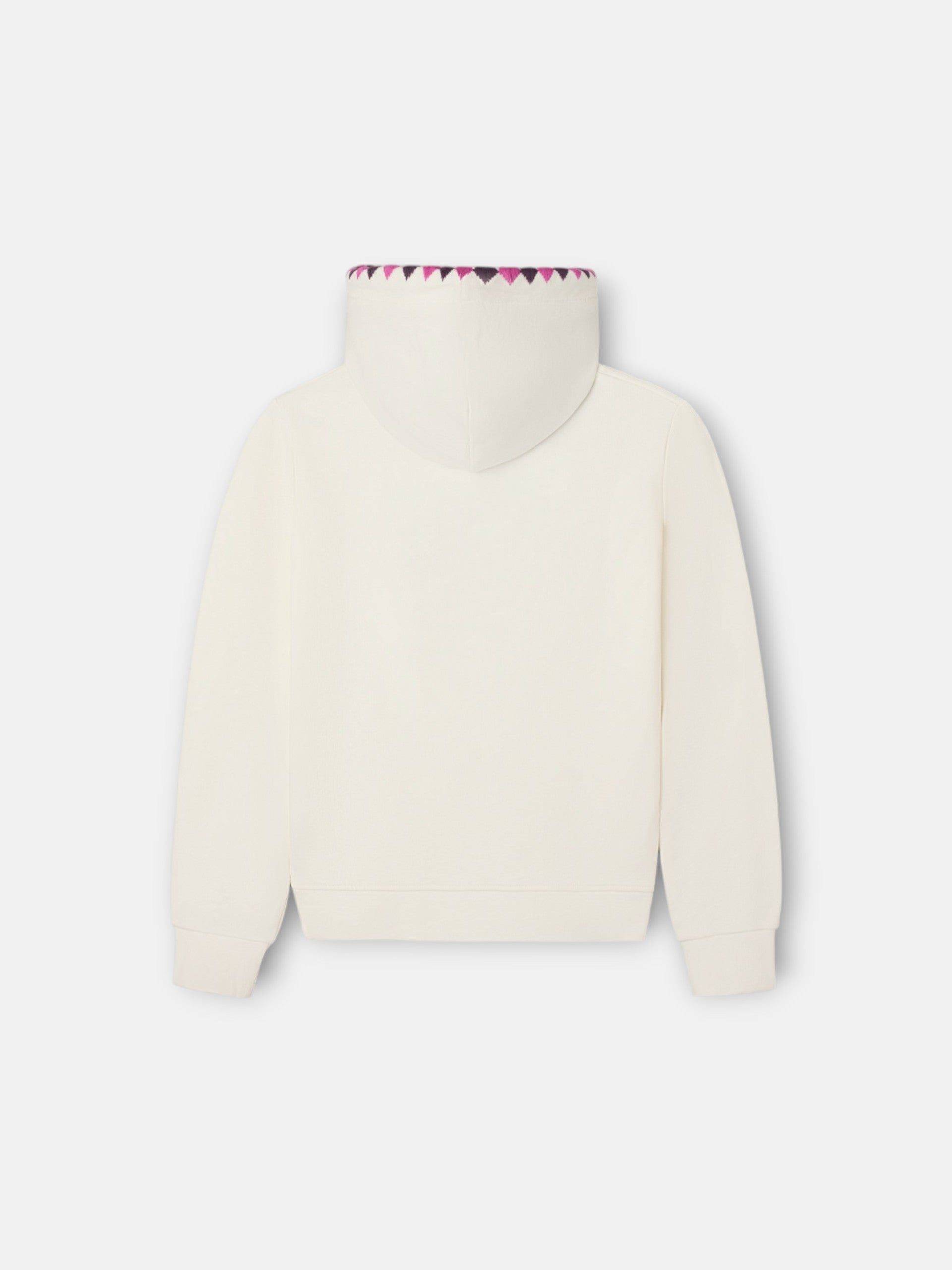Sudadera girl capucha raqueta estampado crudo