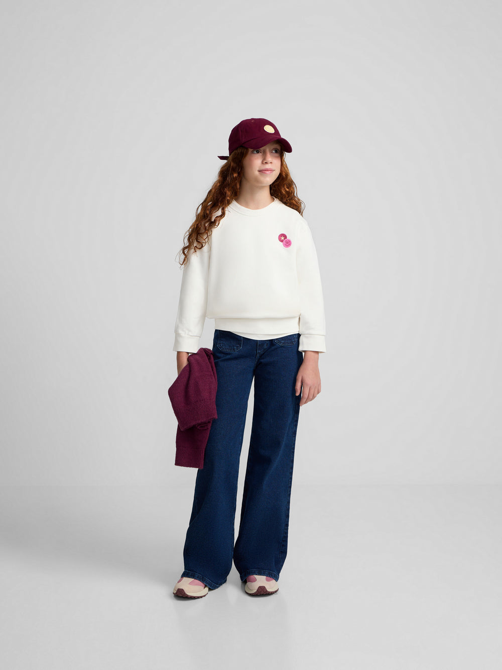 Sudadera girl silbon smile crudo