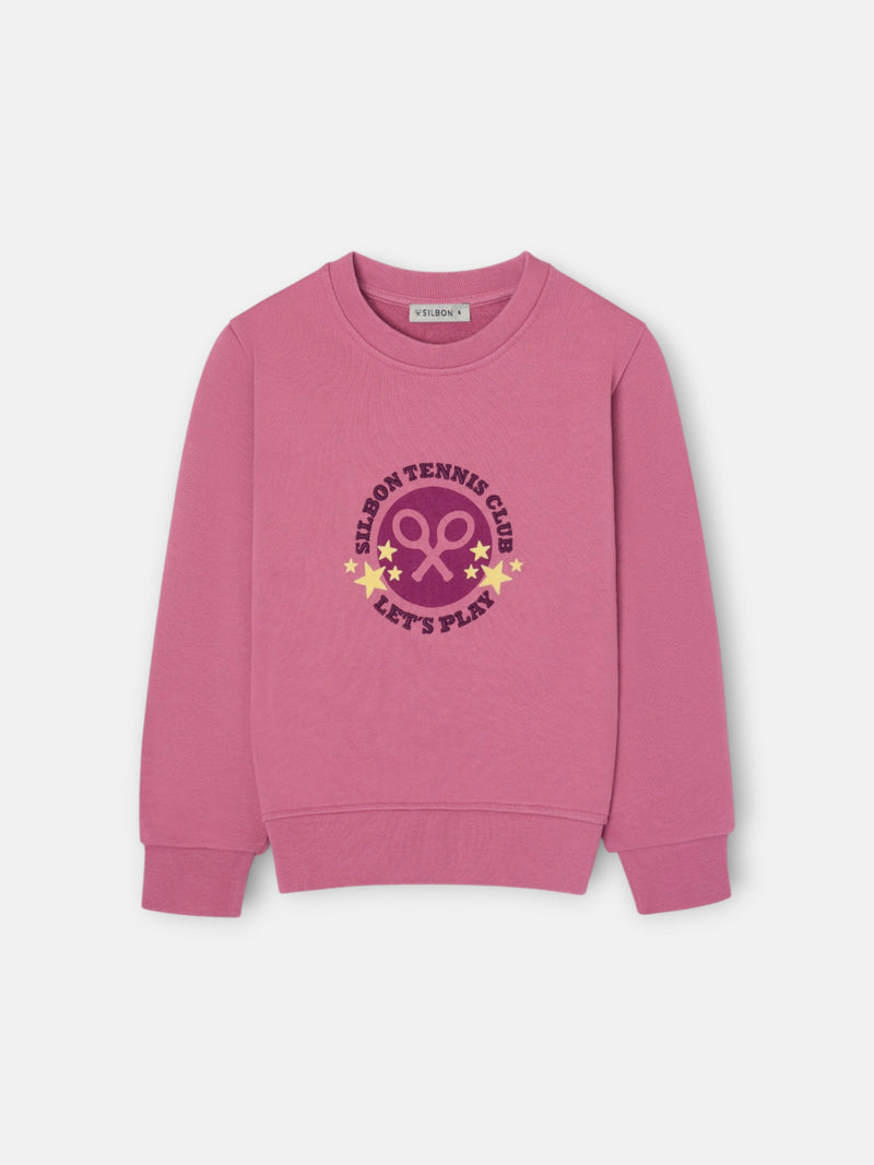 Sweat-shirt fille tennis club rose