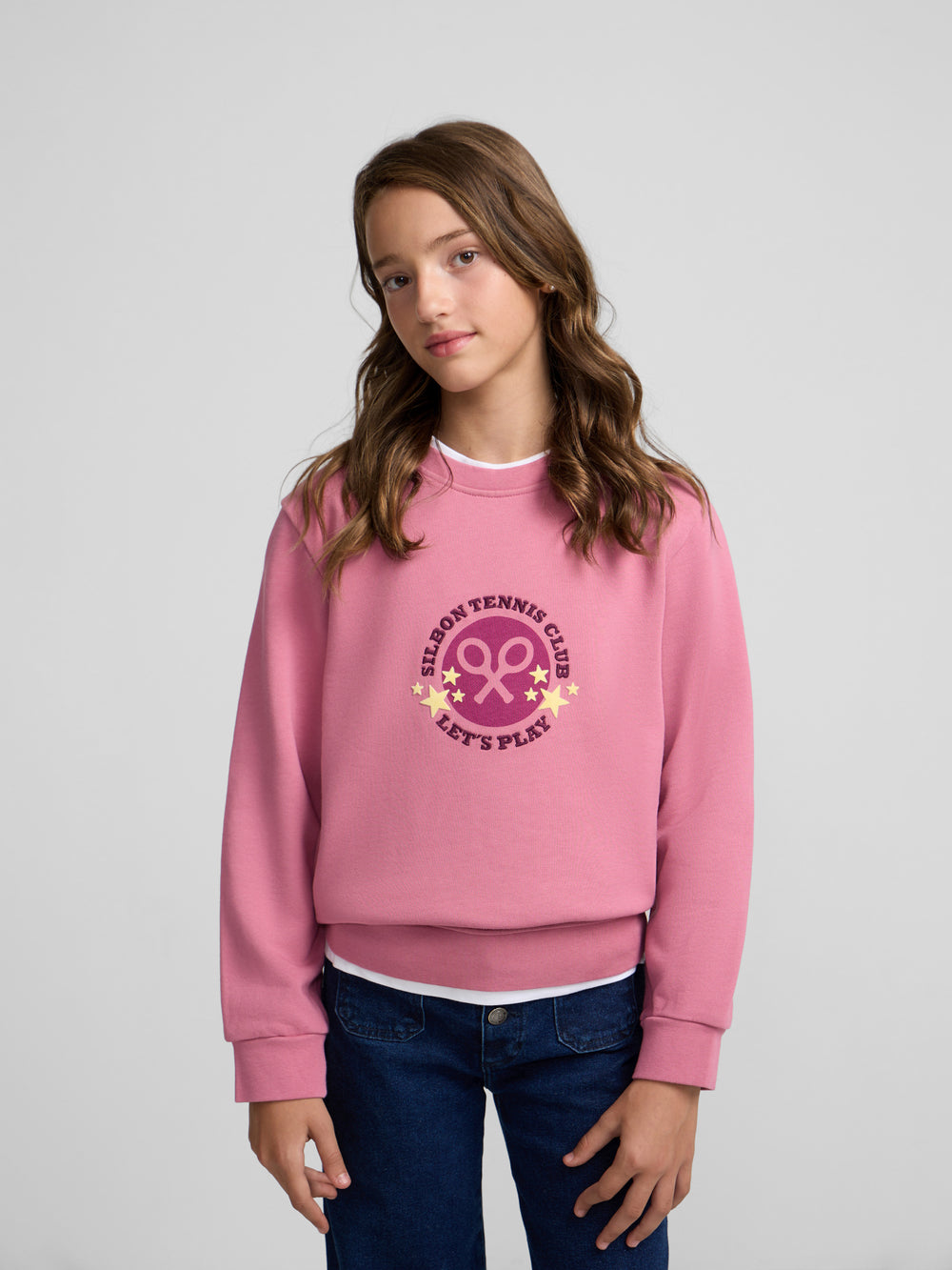 Sudadera girl tennis club rosa