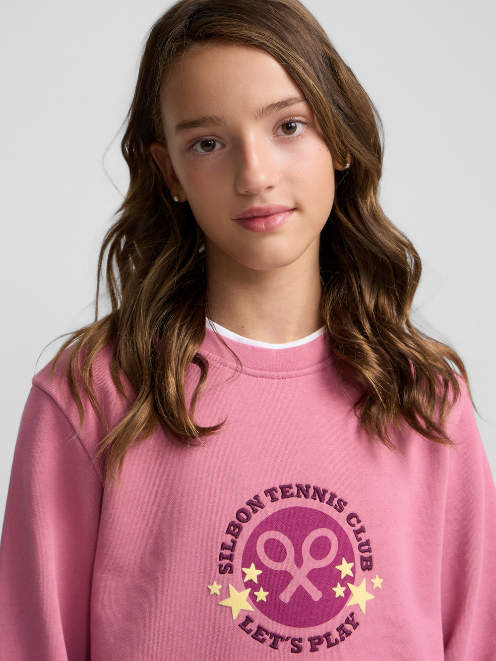Sudadera girl tennis club rosa