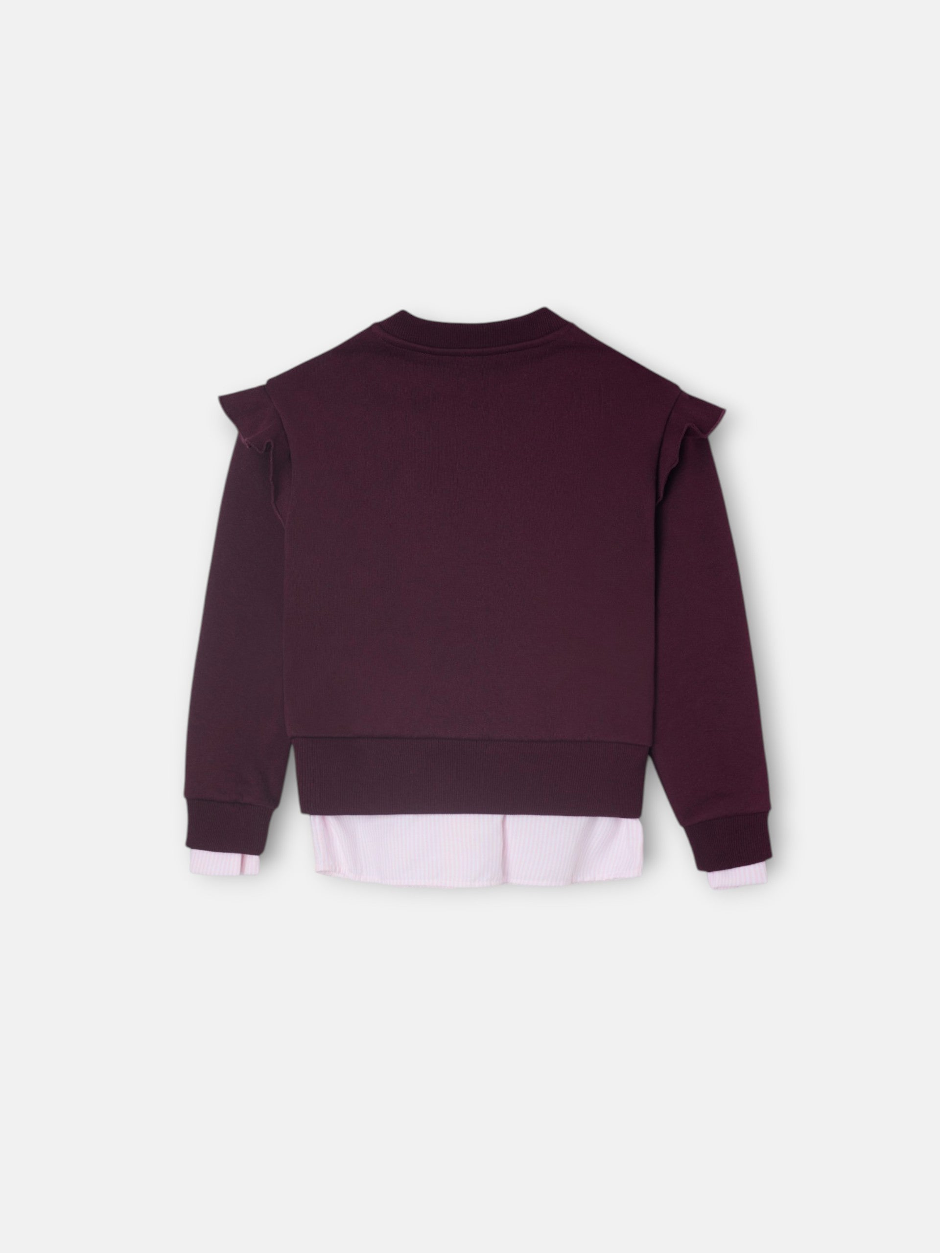 Sudadera girl escudo bajo camisero granate