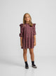 Vestido girl volantes estampado burdeos