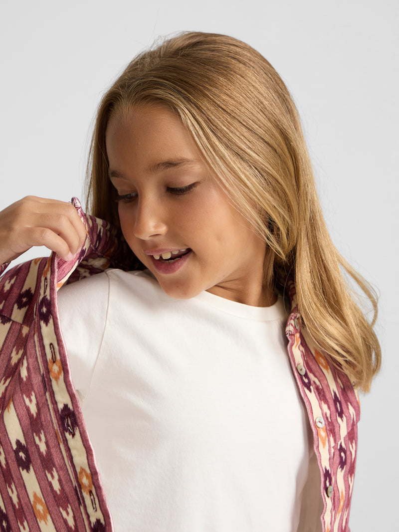 Camisa girl pana estampado ikat rosa