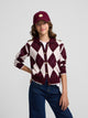 Cardigan girl rombos granate