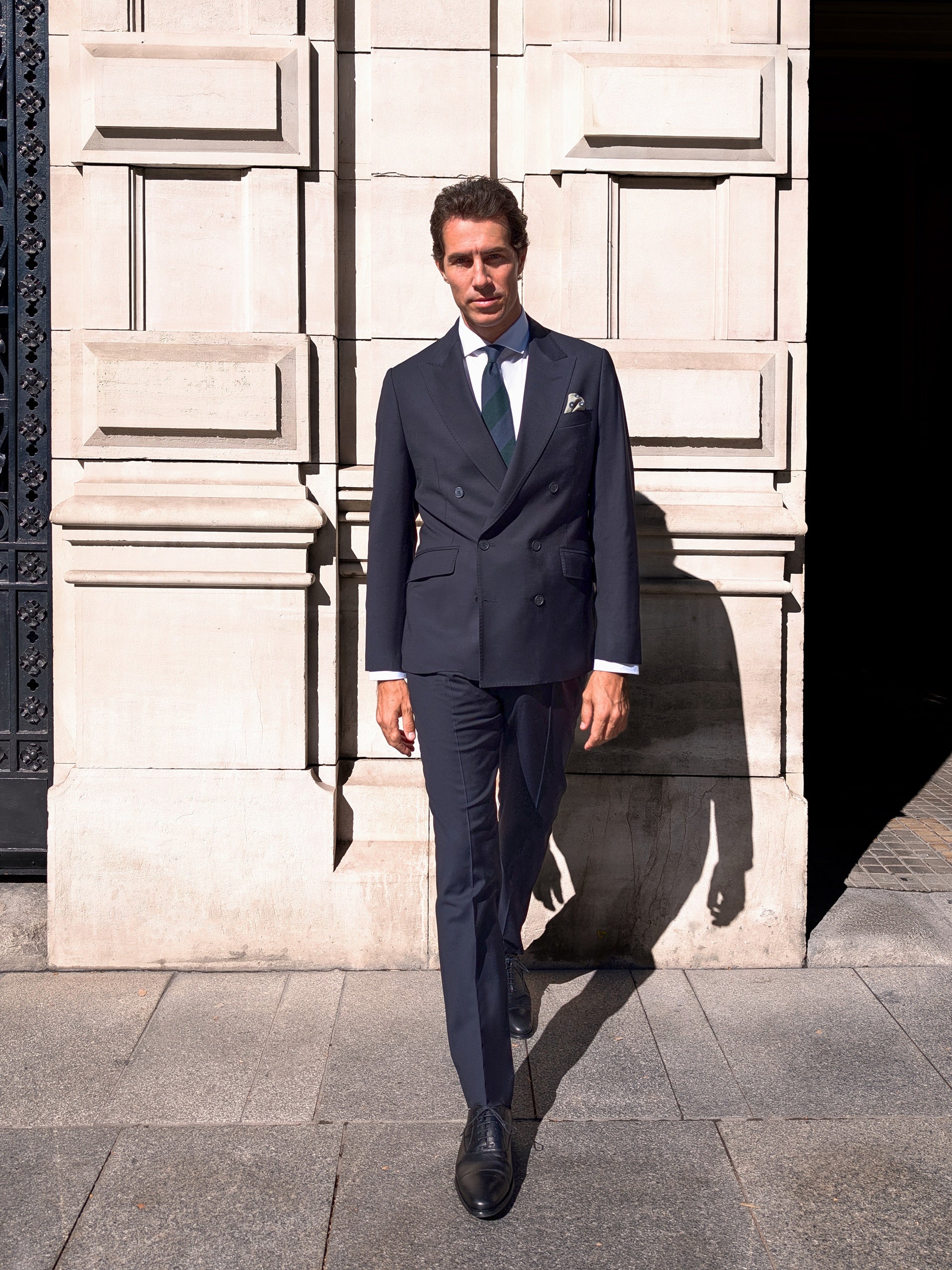 Pantalon traje cruzado stretch navy