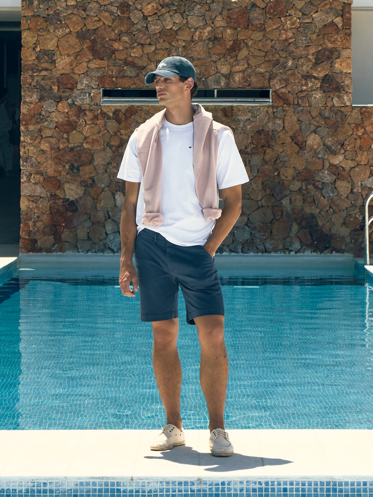 Bermuda lisa style azul indigo