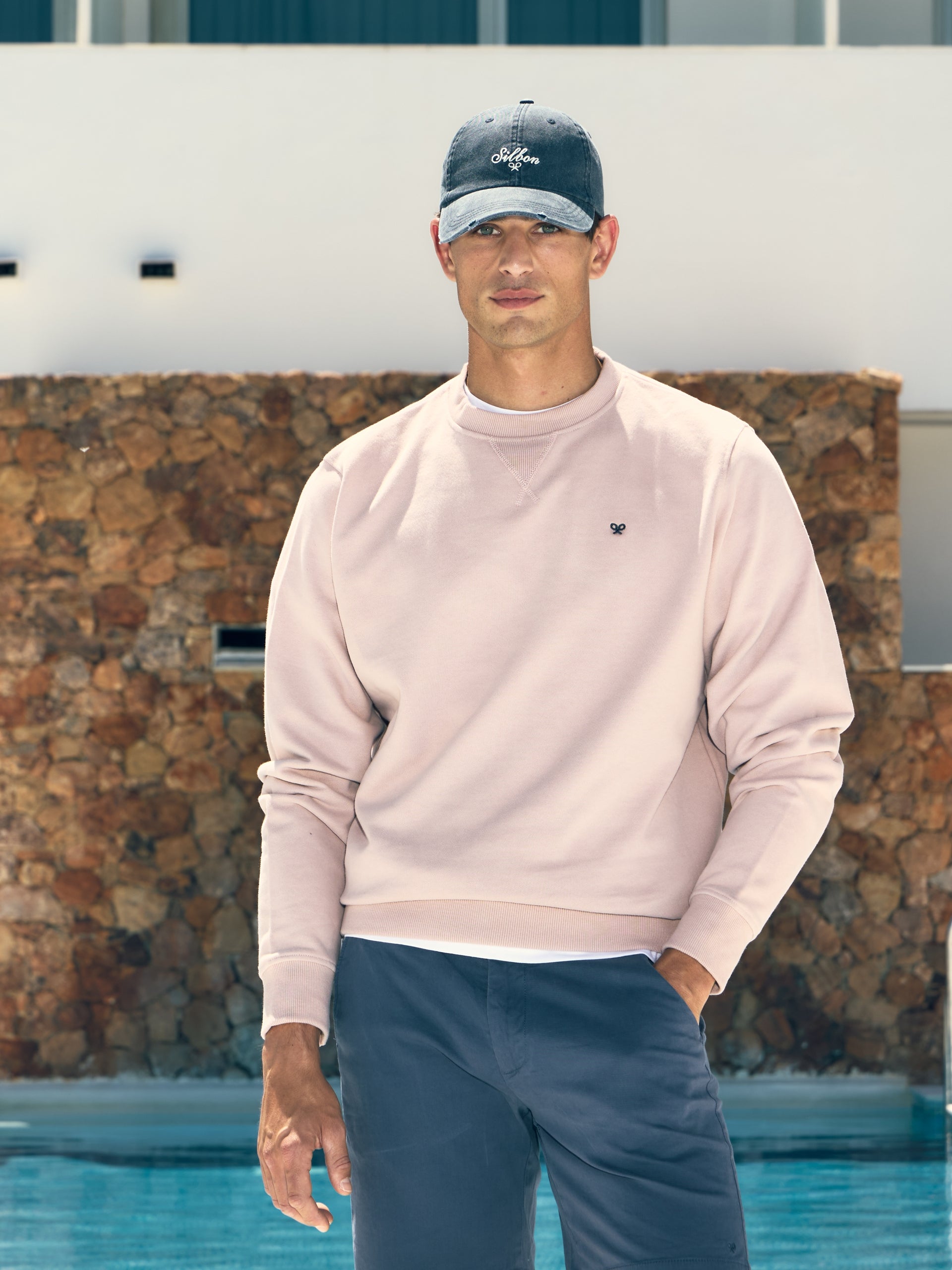 Sweatshirt Silbon minilogo coral