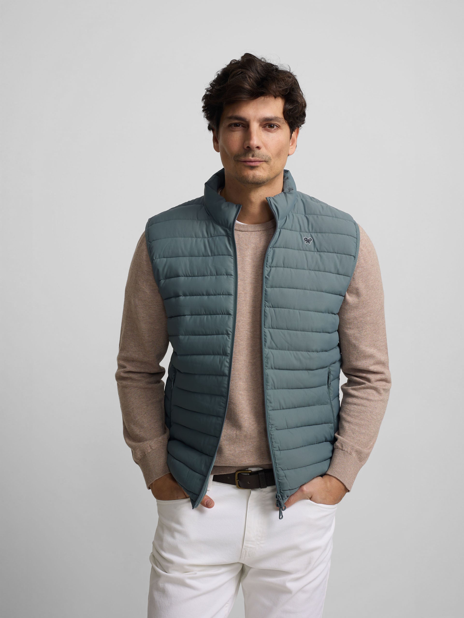 gilet matelassé vert foncé