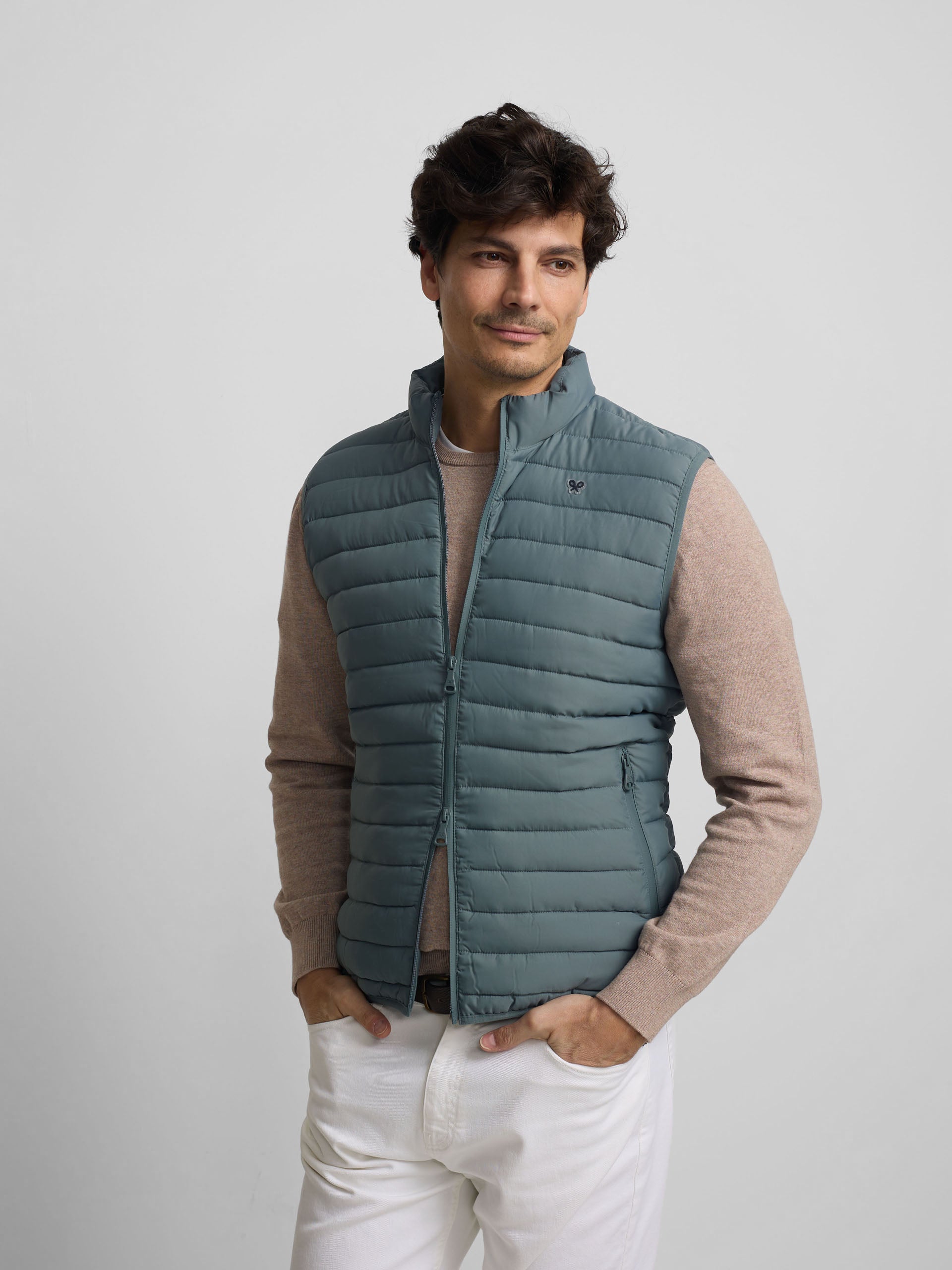 gilet matelassé vert foncé