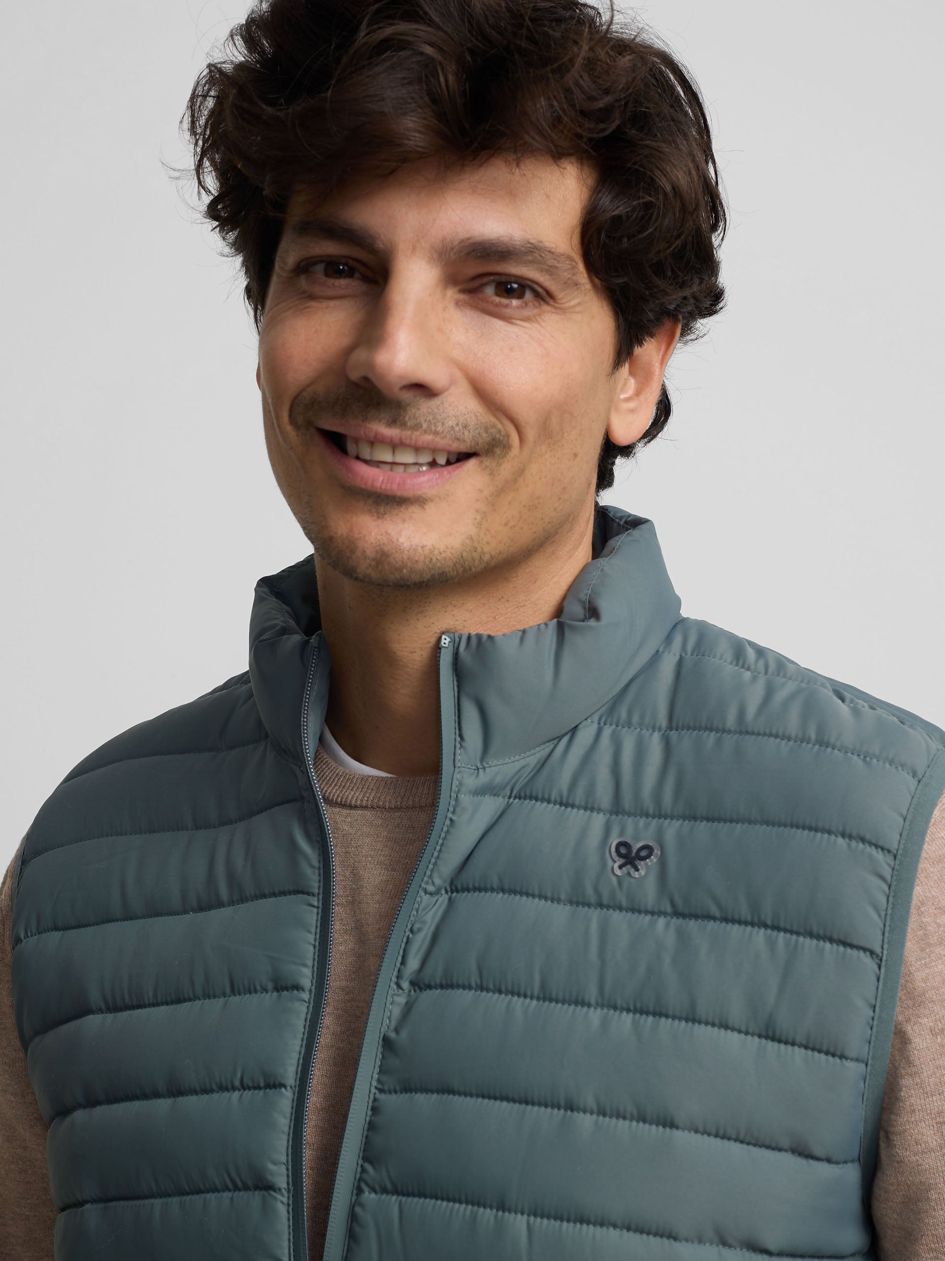 gilet matelassé vert foncé