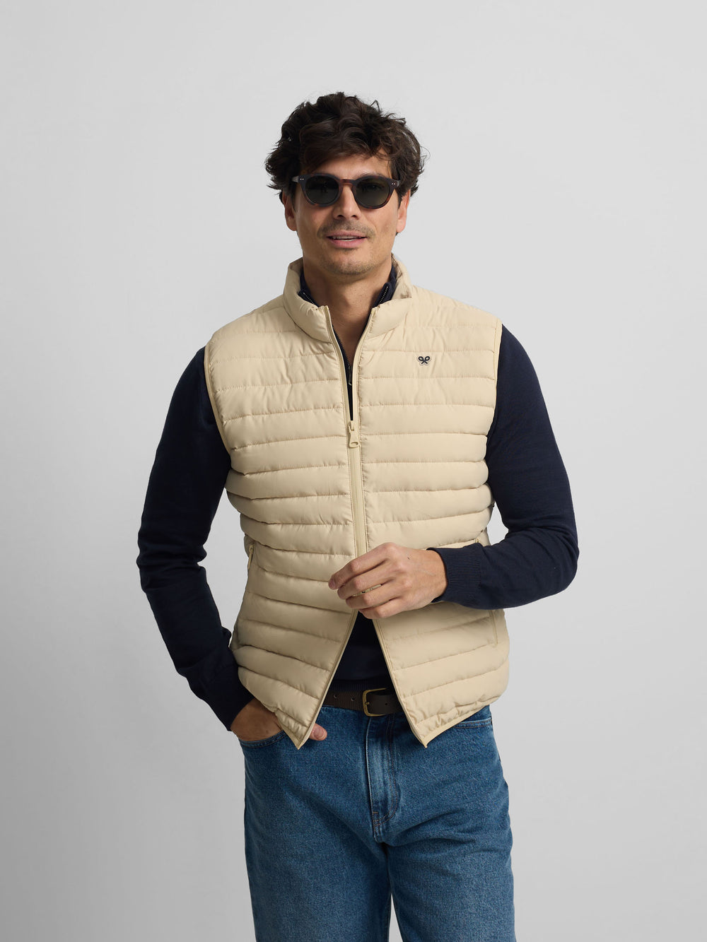 Gilet matelassé beige clair