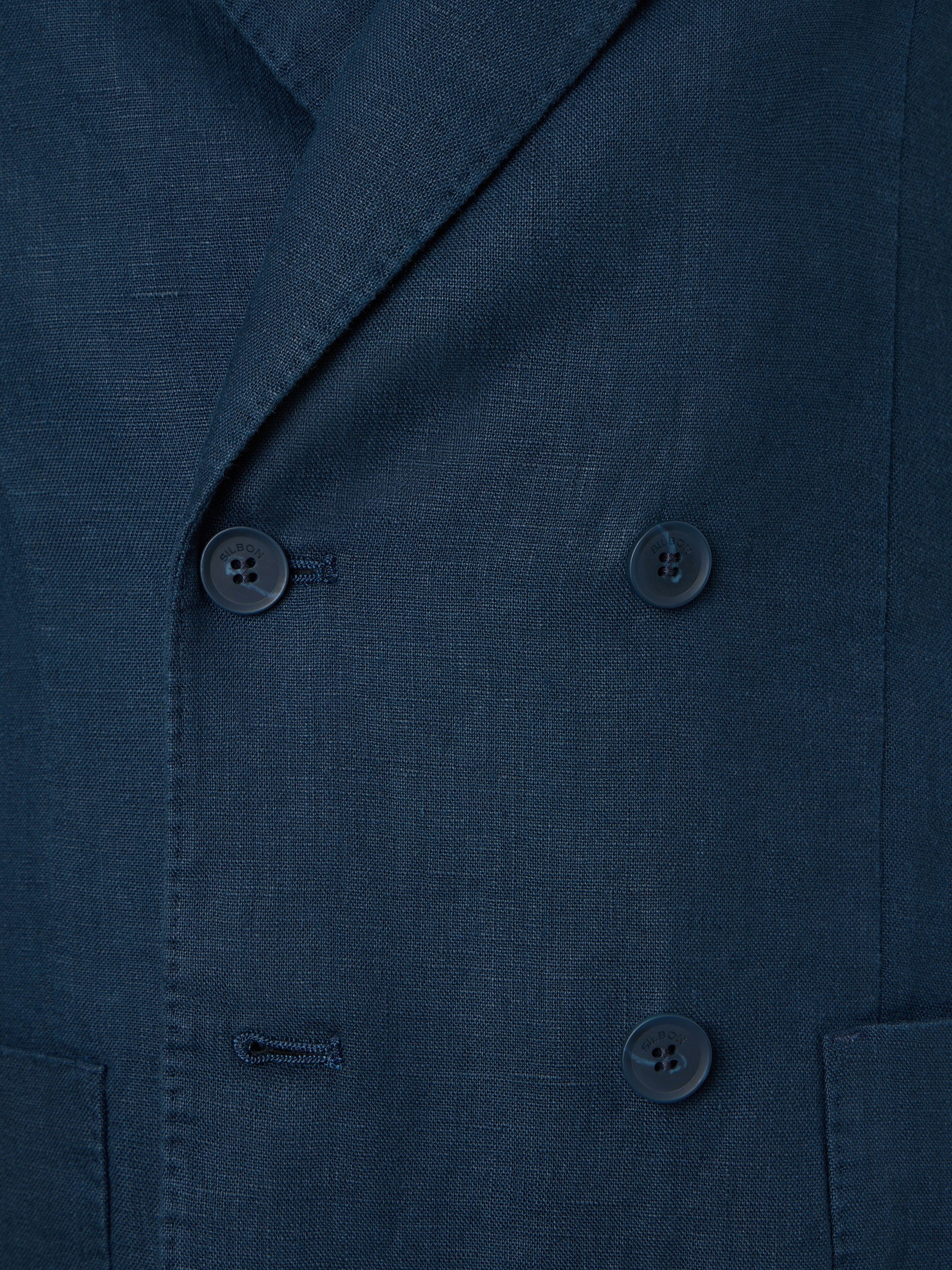 Navy blue comfort double-breasted jacket