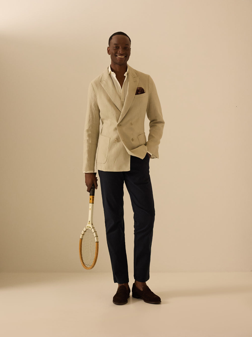 Americana cruzada comfort beige