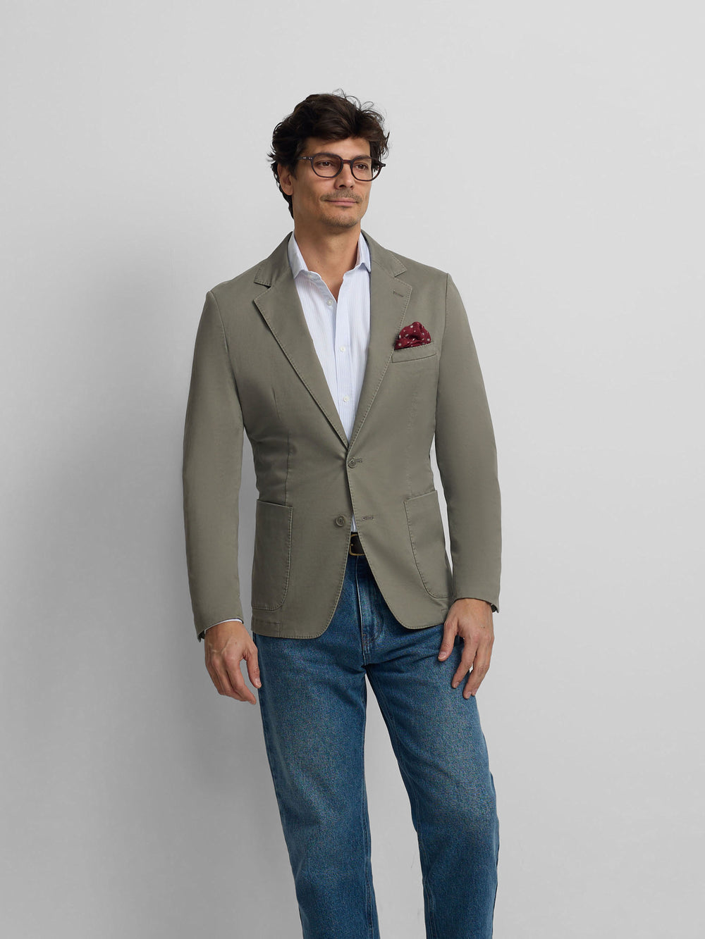 Americana casual verde gris