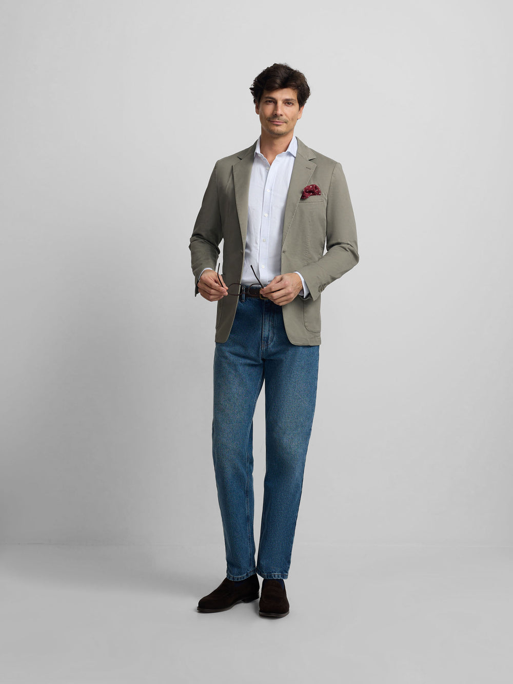 Americana casual verde gris