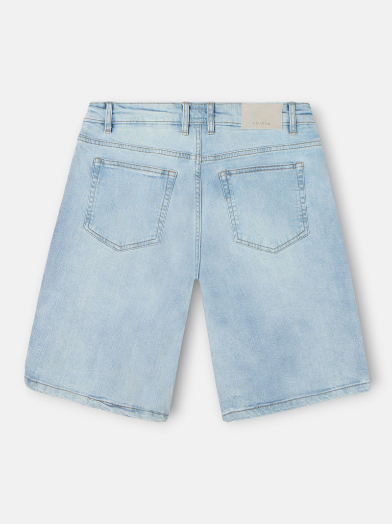 Bermuda cinco bolsos ganga azul claro