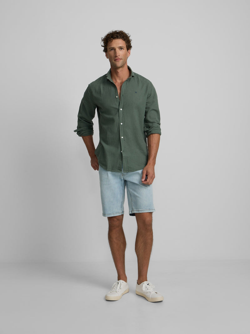 Bermuda cinco bolsos ganga azul claro