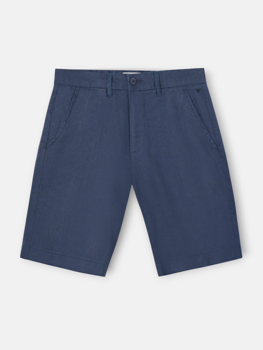 Bermuda lino lisa azul indigo