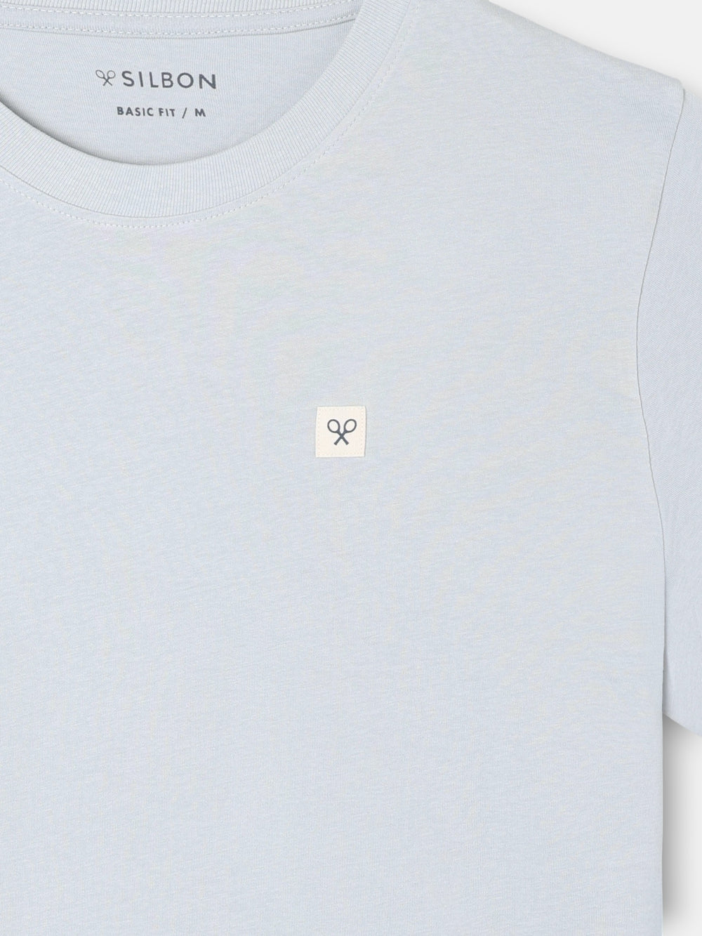 T-shirt lisa minilogo emblema azul claro