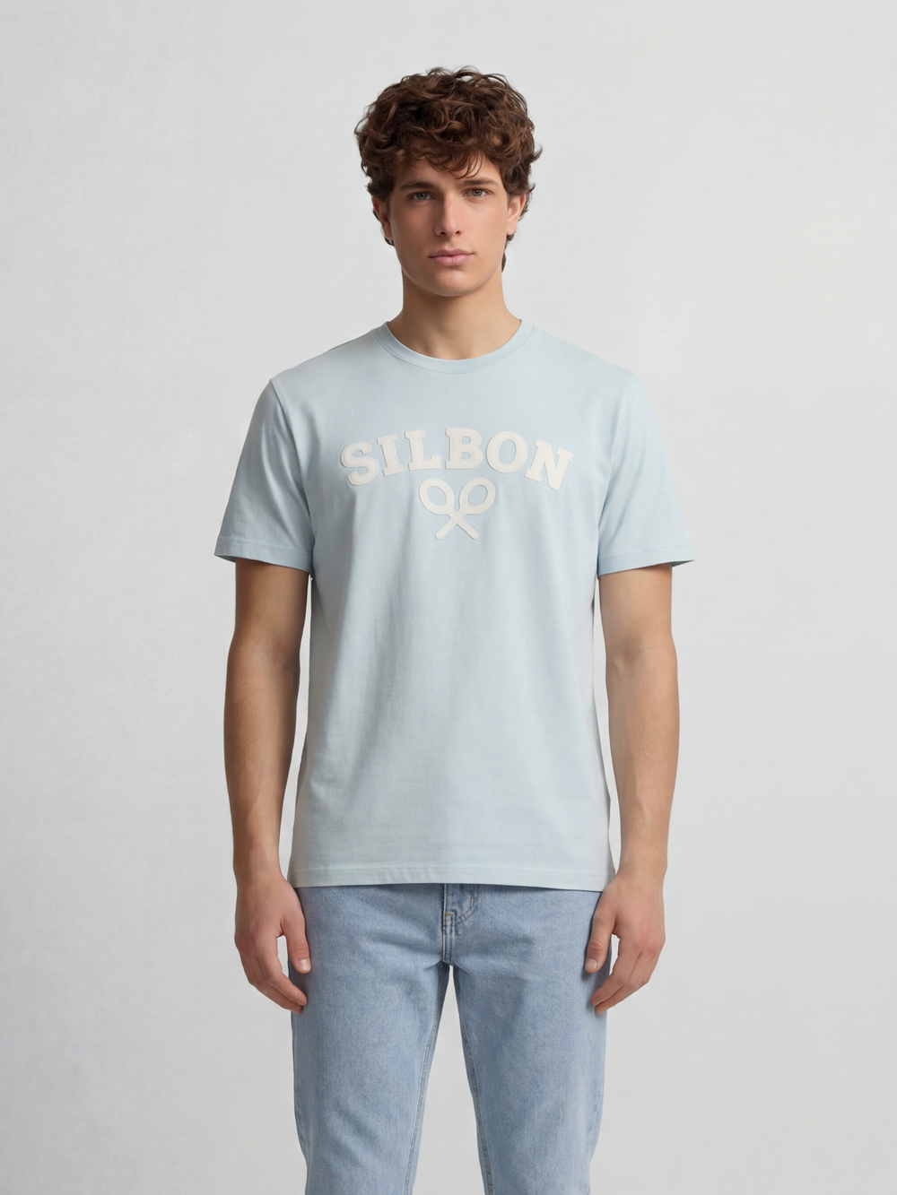 T-shirt raquette demi aigue-marine