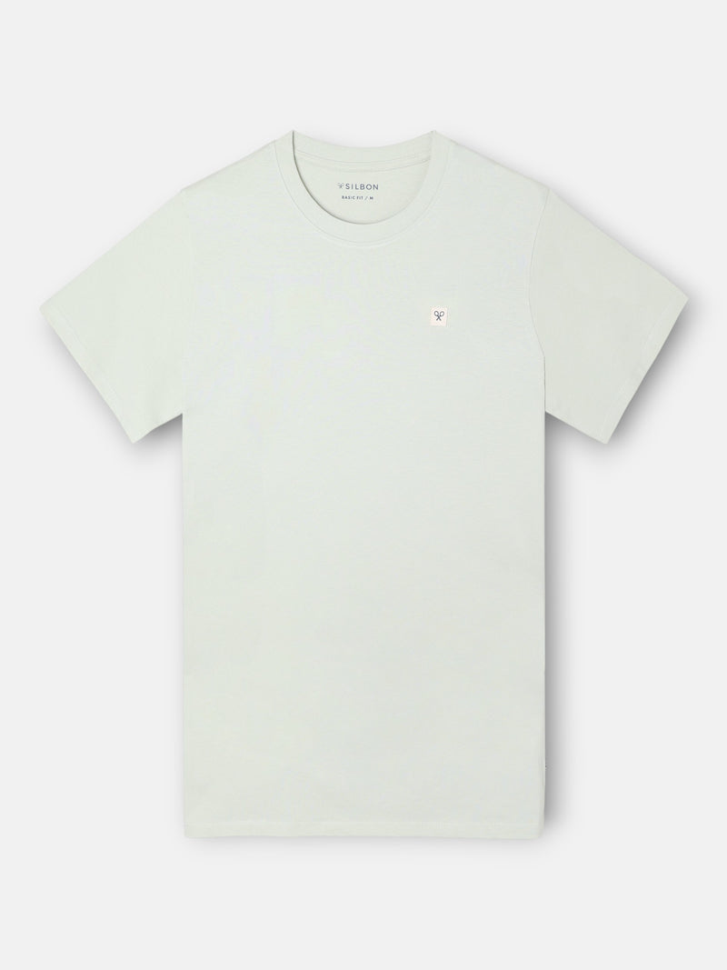 T-shirt lisa minilogo emblema verde claro