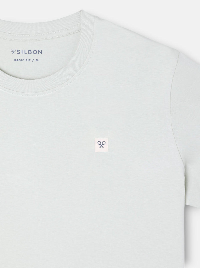 T-shirt lisa minilogo emblema verde claro