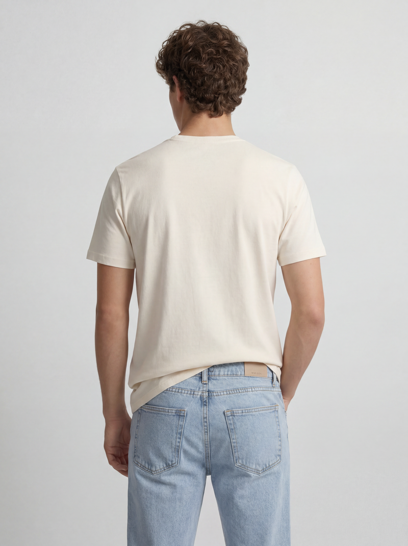 T-shirt raquette demi-crème