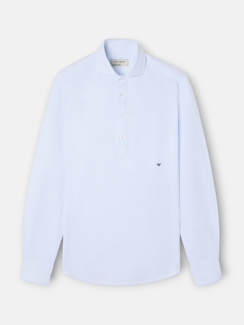 Oxford striped light blue sport polo