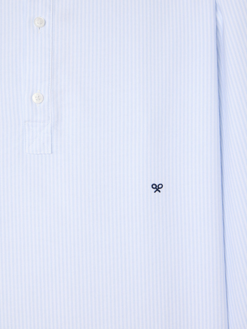 Oxford striped light blue sport polo