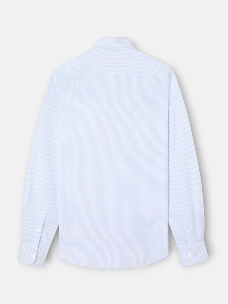 Oxford striped light blue sport polo