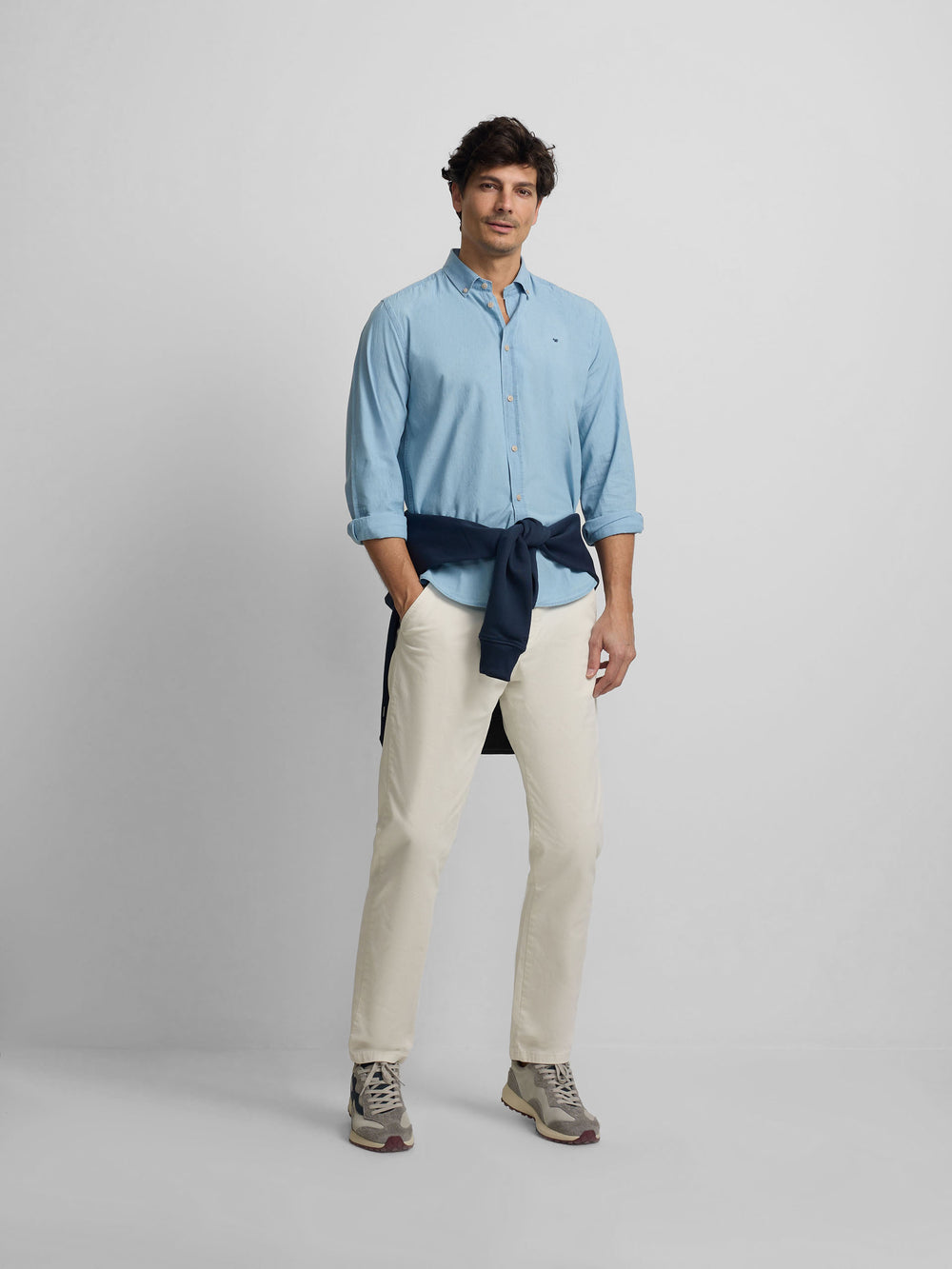 Camisa desportiva denim azul claro