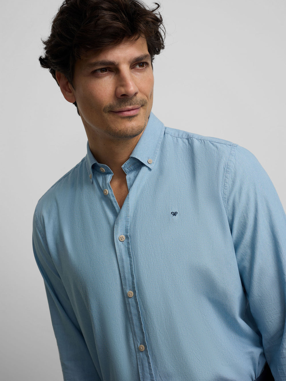 Camisa desportiva denim azul claro